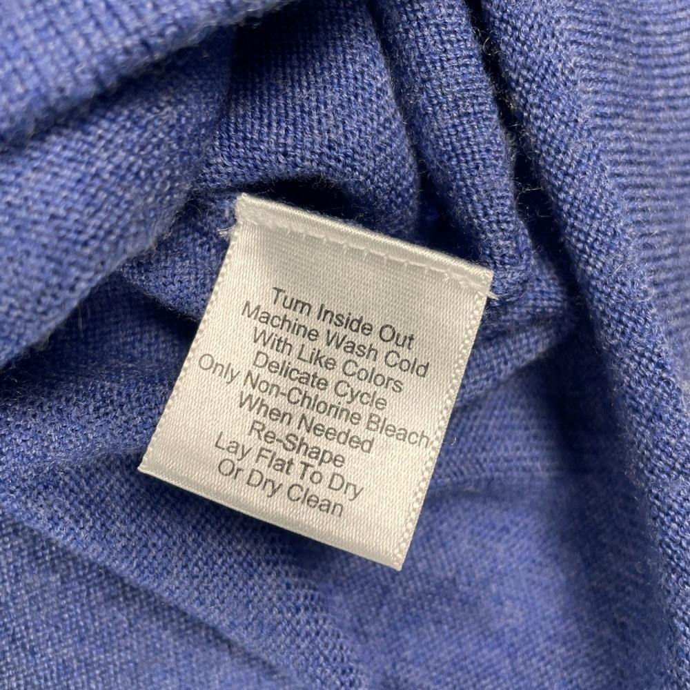 Joseph Abboud Sweater Mens 3X Blue Extra Fine Merino Wool Quarter Zip Classic - Picture 4 of 10